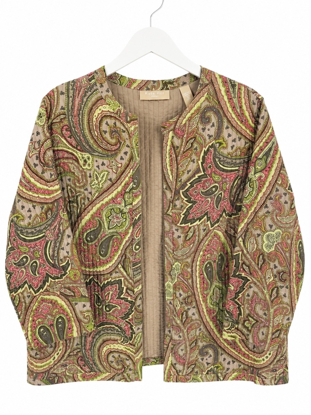 KATE HILL | Silk Paisley Print Quilted Jacket